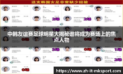 中韩友谊赛足球明星大揭秘谁将成为赛场上的焦点人物